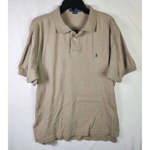 Polo Ralph‎ Lauren Size XL Mens Beige And Blue Pony Short Sleeve Shirt Lot Of 2
